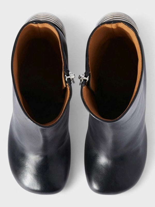 Off-White Spring Leather Ankle Boots