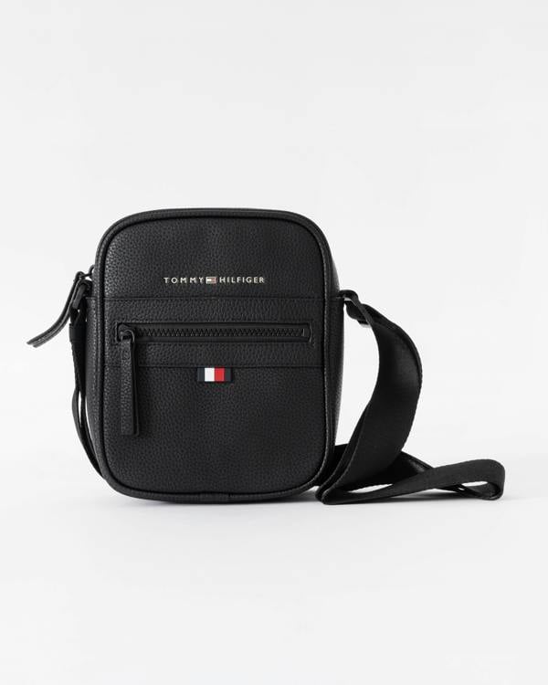 Tommy Hilfiger Essential PU Mens Mini Reporter Bag - Black
