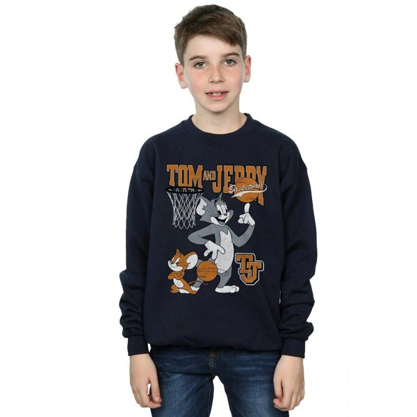 Tom and Jerry Boys Spinning Basketball Sweatshirt - Navy Blue