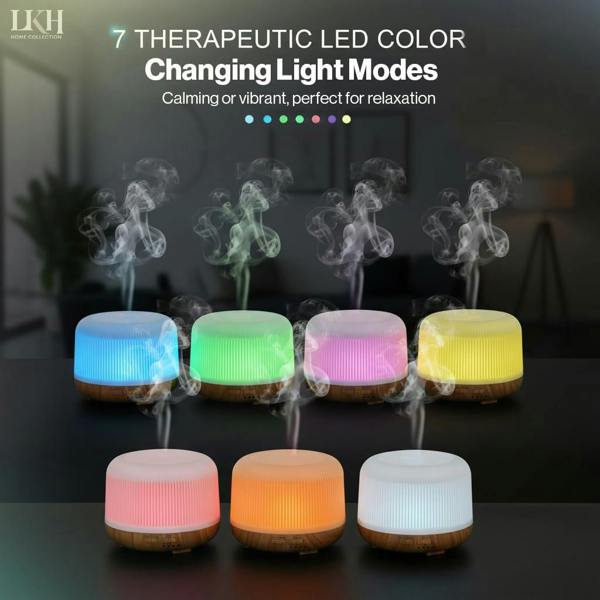 LKH HOME COLLECTION LKH Aroma Diffuser & Humidifier 300ml with Remote & Timer - Aromatherpay Ultrasonic Mist 10 Essential Oils & USB Powered