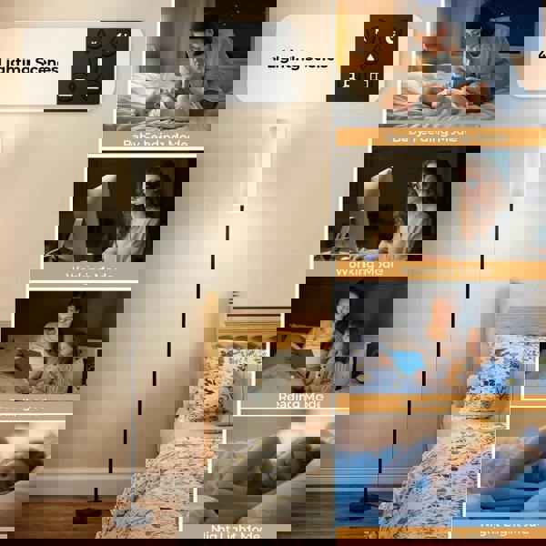 Emitto Led Floor Lamp Bedside Light Dimmable Remote & Foot Switch Bulb Included