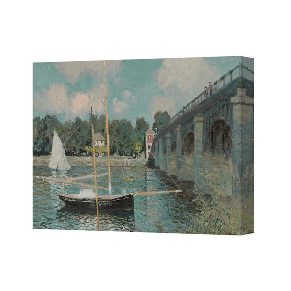 Benjamin Tate Design Canvas Art Print Impressionist River Scene With Bridge And Boats