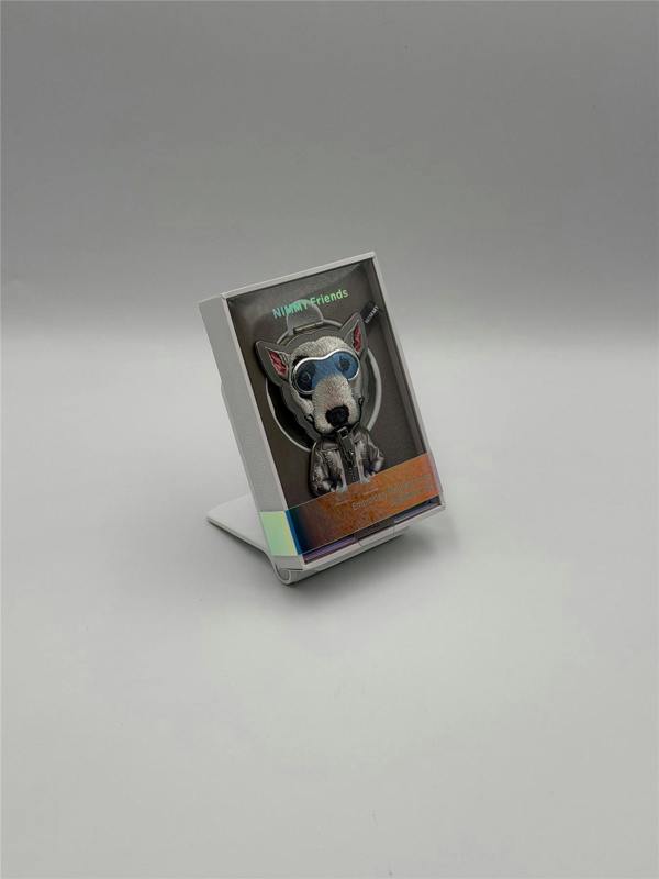 Nimmy Friends Nimmy Cool & Cute 2.0 Blue Terrier Dog Embroidery Magnetic Stand with MagSafe Grey - N-KM-BSZJ-019