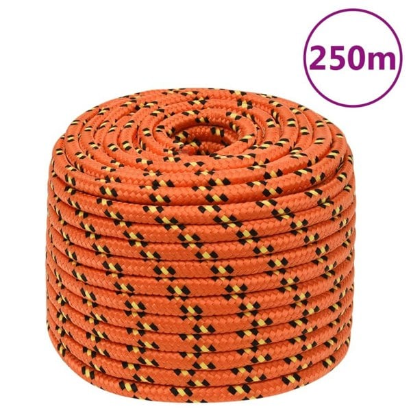 Berkfield Boat Rope Orange 12 mm 250 m Polypropylene