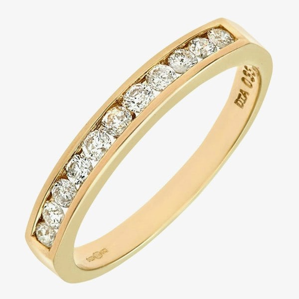 T. H. Baker 9ct Yellow Gold 0.25ct Diamond Channel Set Half Eternity Ring PR03626Y