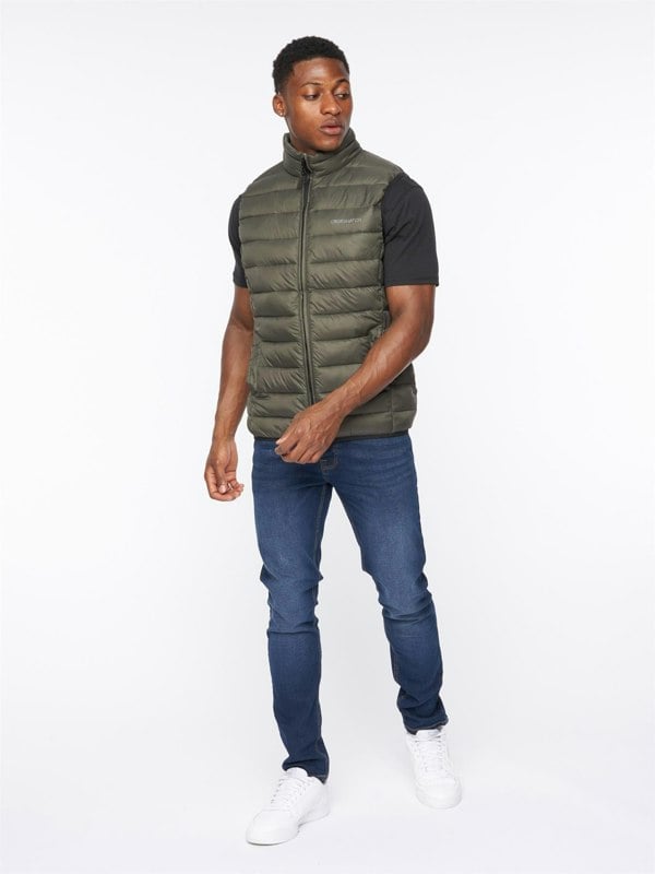 Crosshatch Gattering Gilet Olive