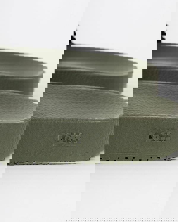 BOSS Orange Aryeh Mens Italian-Made Slides With Large Logo Detail - Open Green 351