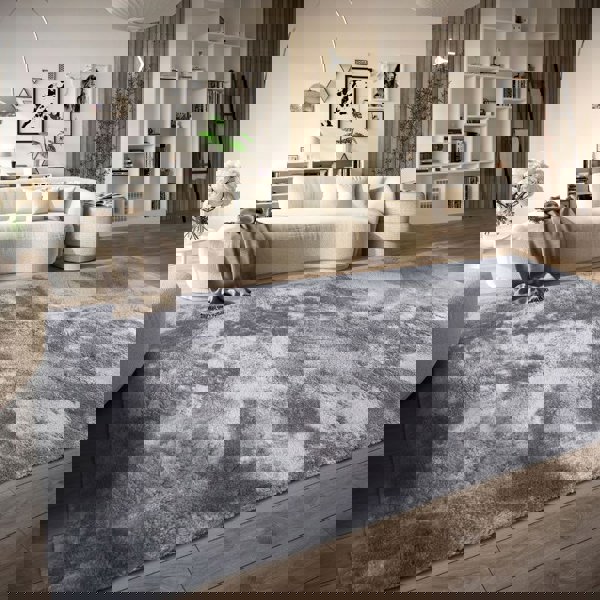 High Pile Grey Rug Calida – Ultra-Soft Plain