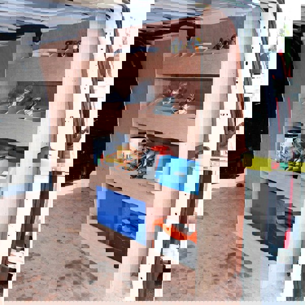 T-mech 11sqm Silver Grey Van Lining & Ford Transit Custom SWB Van Racking Unit