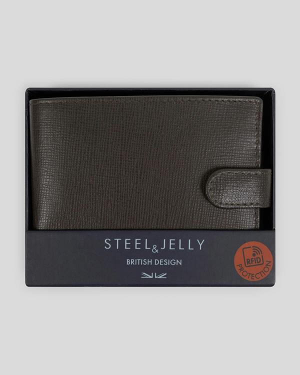 Steel & Jelly Findon - Saffiano Leather Wallet With Popper Fastening