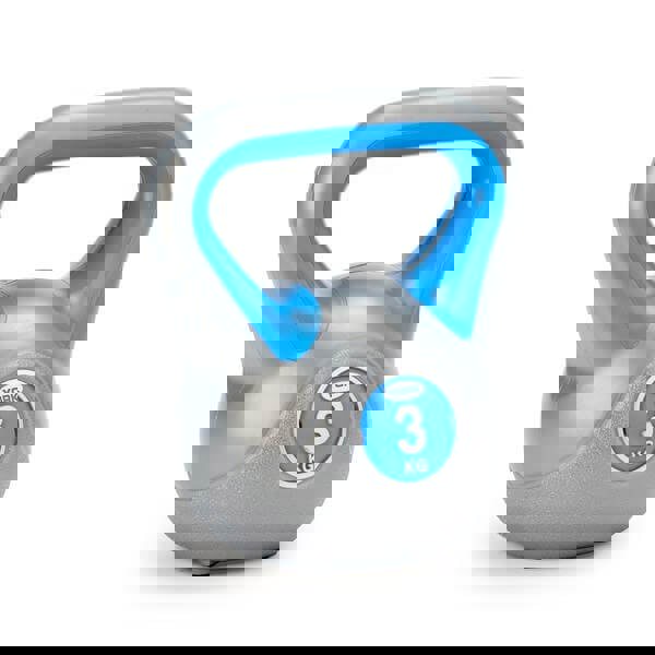 York 3kg vinyl kettlebell - Grey/blue