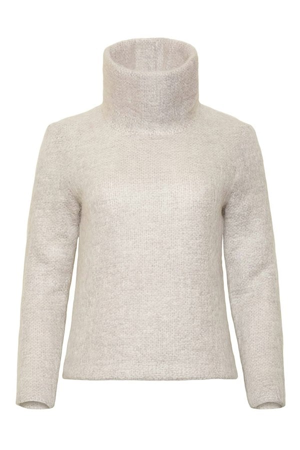 Bo Carter Edith Roll Neck Wool Jumper In Natural Colour