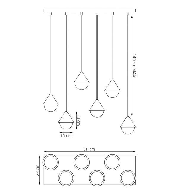 Emibig GIRO Pendant Lamp 6 x G9 Black