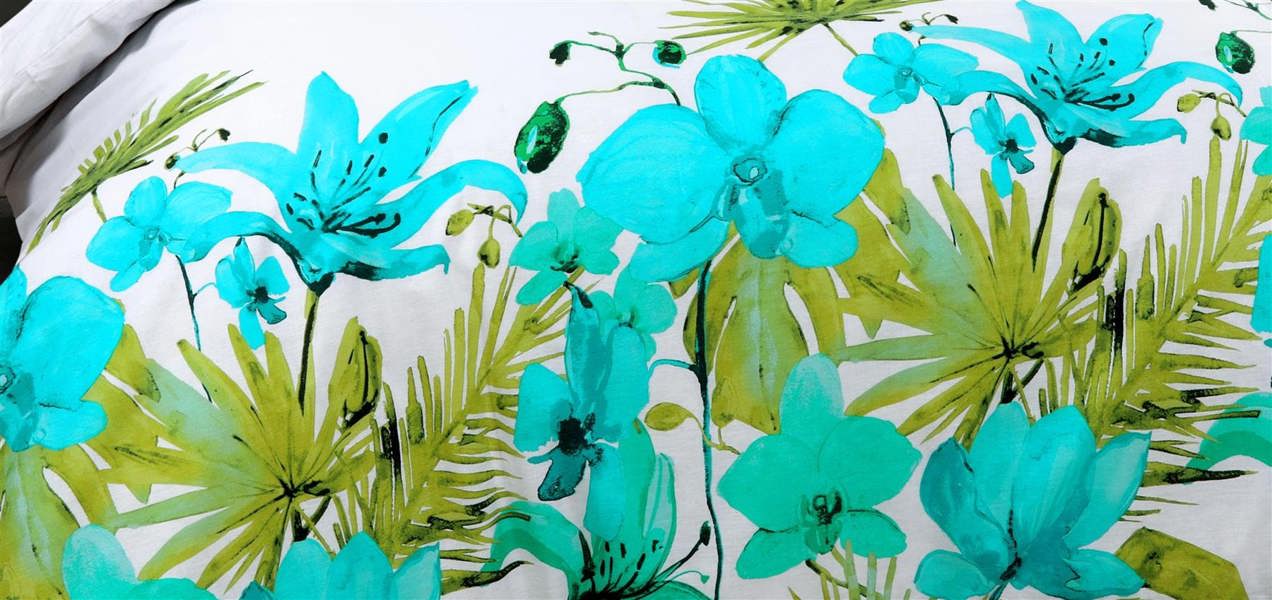Lily Teal Duvet Cover Set