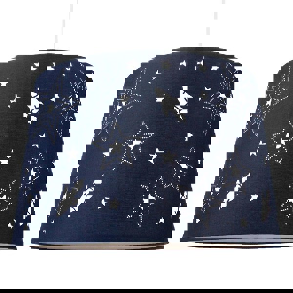 Fun Rockets and Stars Childrens/Kids Blue Cotton Bedroom Pendant or Lamp Shade Image 5
