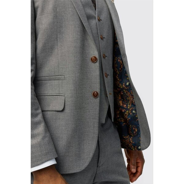 Antique Rogue Slim Fit Grey Texture Stretch Jacket