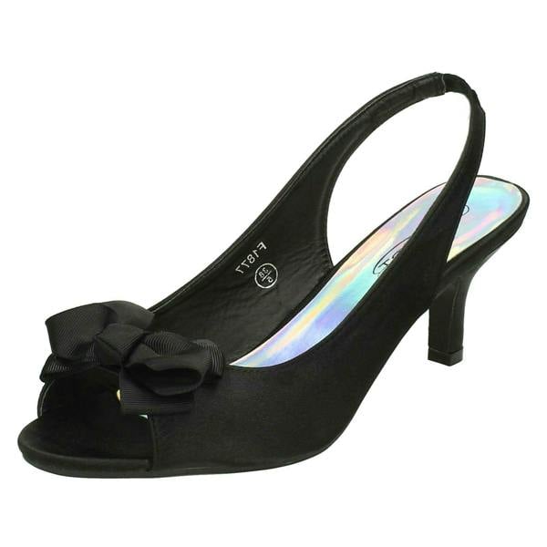 Spot On Ladies Spot On Slip On Slingback Heels