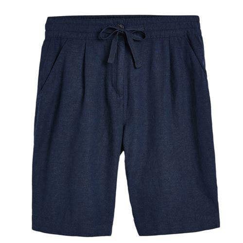 Womens Linen Blend Knee Shorts
