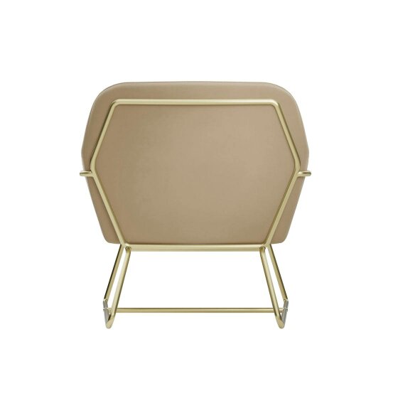 Wyld Haus Marseille Beige Velvet Upholstered Armchair Gold Metal Legs