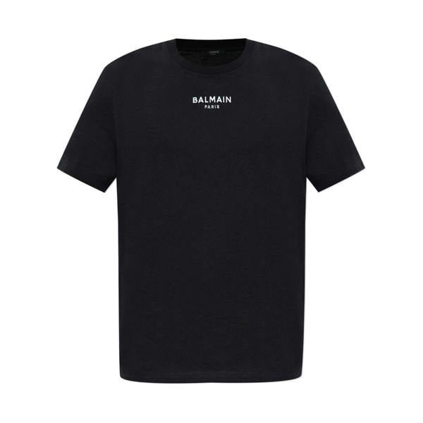 Balmain Small Embroidered Logo T-Shirt   in  Black