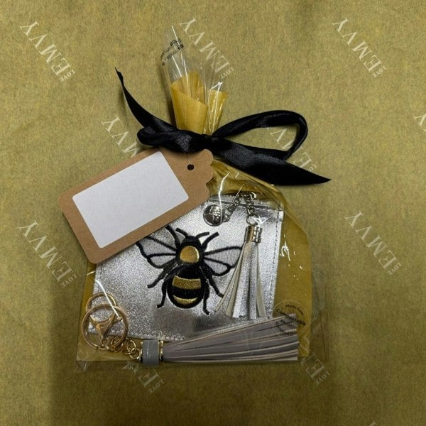 Love EMVY Gift Set – Metallic Bee Coin & ID Purse with Tassel Keyring