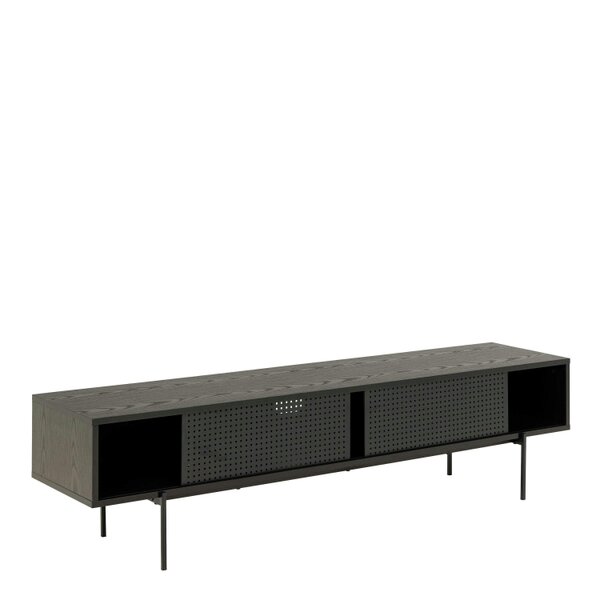 Wyld Haus Cambridge Industrial Black Mesh TV Unit in Black