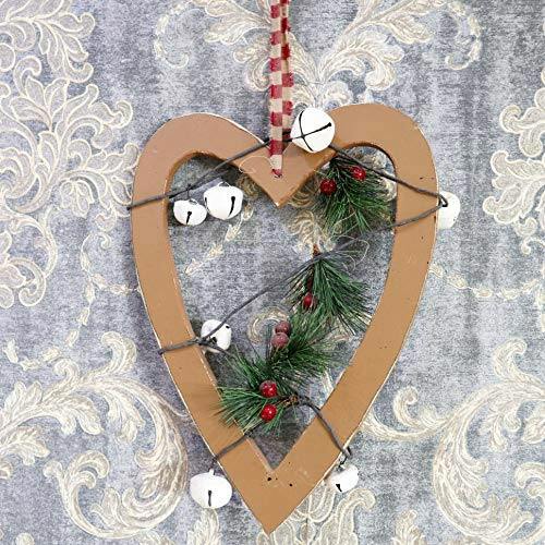 23 x 1.2 x 30 cm Light Brown Wooden Heart Hanging Decoration for Christmas and Seasonal Display image 5