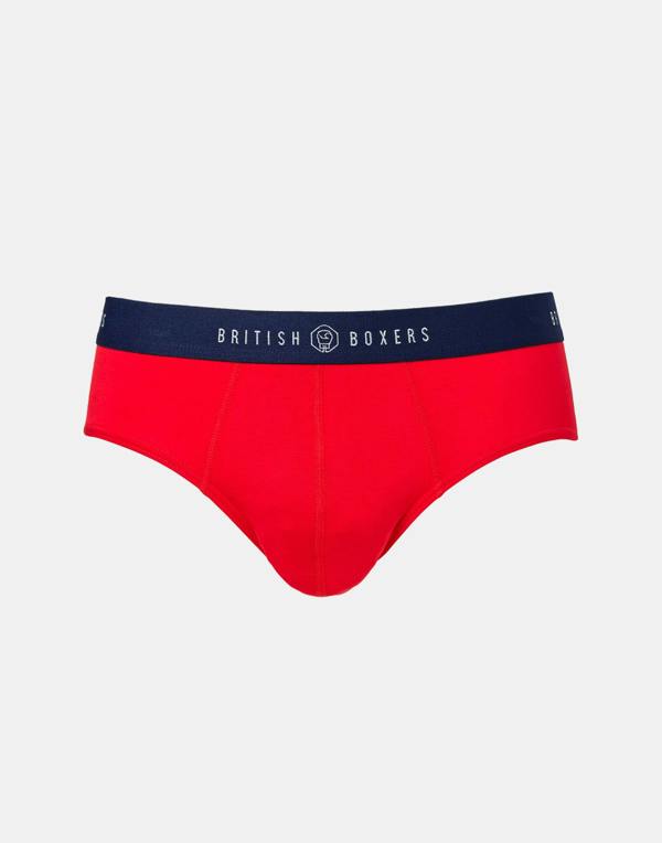 British Boxers Men's Bamboo Brief - Postbox Red