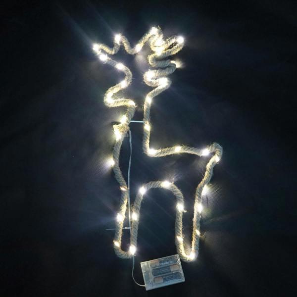 5cm Standing Reindeer Silhouette LED Hemp Rope Lights, Warm White Battery Operated Decorative Accent image 6