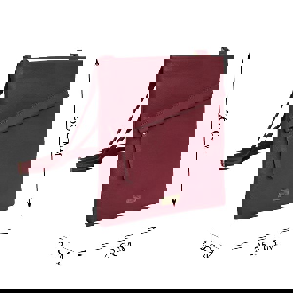 Assots London 'FLORENCE' Carmine Pink Pebble Grain Leather Crossbody Bag