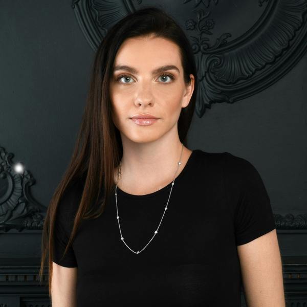 namana 925 Sterling Silver 18, 24 or 30 inch long Chain Necklace with Cubic Zirconia Stones