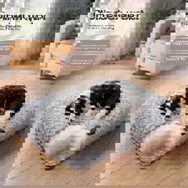 Skylos Dog Bed Soft Velvet Non-Slip Pet Crate Keneel Mattress Mat Small Large