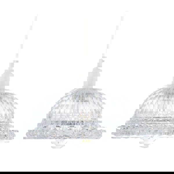 Designer Clear Line Ribbed Glass Pendant Lamp Shade with Moulded Edge Image 5