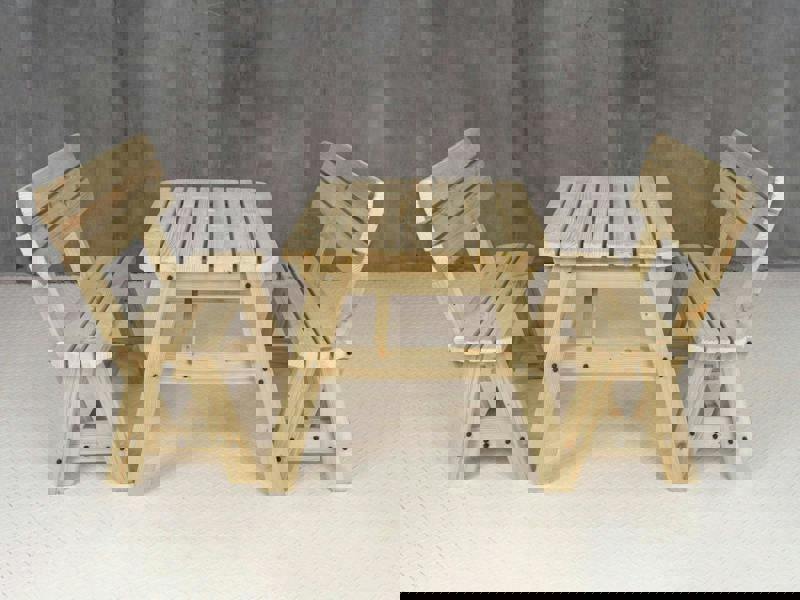 Victoria Rounded Picnic Table and Benches Set With Backrest - Wooden Outdoor Dining Set for Gardens and Patios