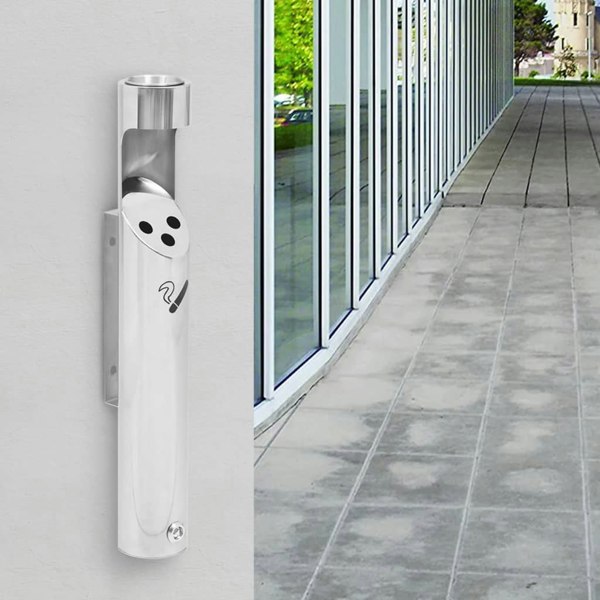 Berkfield Wall Mounted Ashtray Stainless Steel