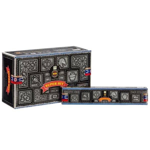 Serano Set of 12 Packets of Super Hit Incense Sticks by Satya