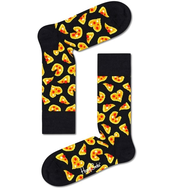 Happy Socks - Pizza Love Socks, Black - Boxers - and - Briefs.net