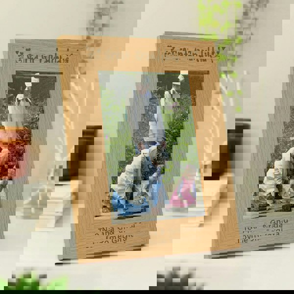 Personalised Memento Company Personalised Great Grandchild 5x7 Oak Finish Photo Frame