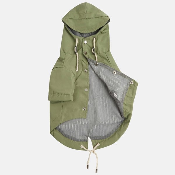 Lightweight Waterproof Dog Coat In Khaki Green Colour