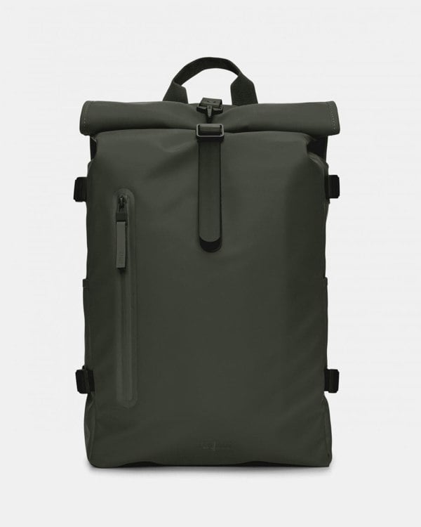 Rains Rolltop Rucksack Large - 03 Green - CHO - Designer Unisex Bags