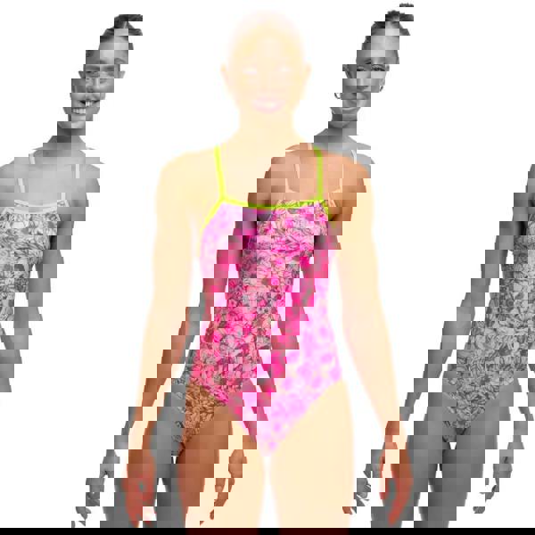 Funkita Rosie Cheeky Single Strap Swimsuit - Pink/Lime