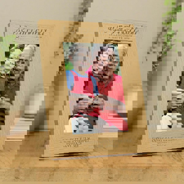 Personalised Memento Company Personalised 'A Grandchild is a Blessing' 5x7 Oak Finish Photo Frame