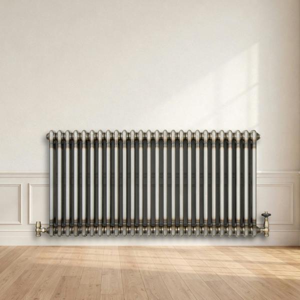 Monstershop Traditional 2 Column Radiator - 600 x 1190mm - Raw Metal