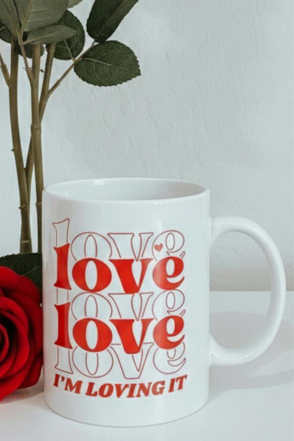Dyzi Love Typography Printed Ceramic Mug 330ml Valentine’s Day Gift
