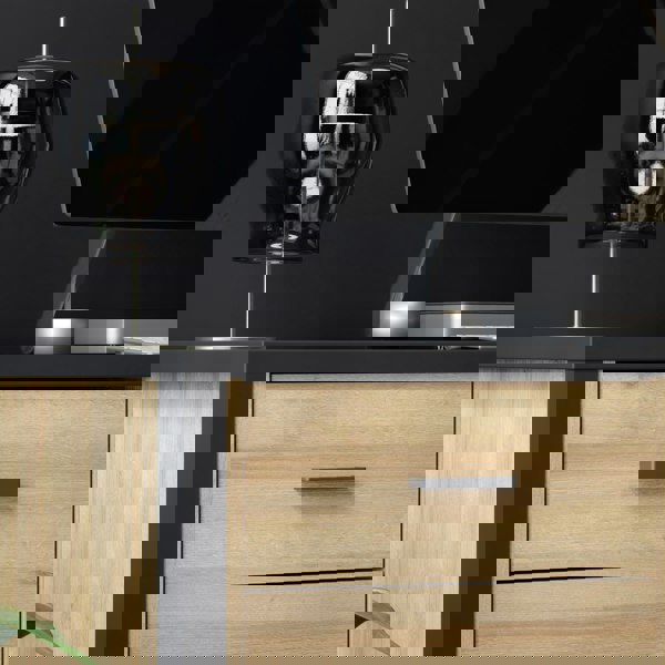 Furniture To Go High Rock Desk in Matt Black/Riviera Oak