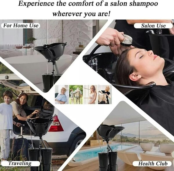 HYGRAD BUILT TO SURVIVE Portable Salon Sink & Hair Wash Basin with Foot Pedal, 2×10L Tanks | HYGRAD®
