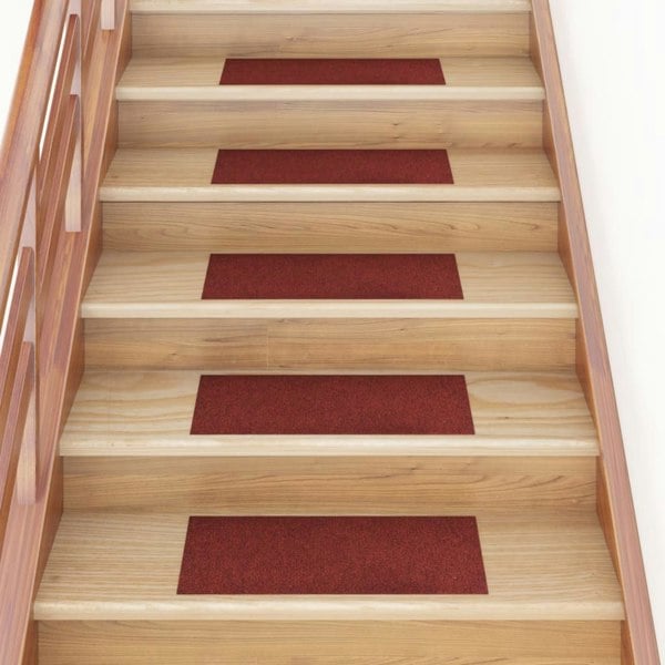 Berkfield Self-adhesive Stair Mats Rectangular 15 pcs 60x25 cm Red