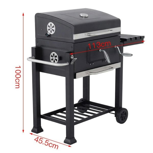 113 W Charcoal BBQ Grill Barrel with Side Table BBQ Grills Living and Home