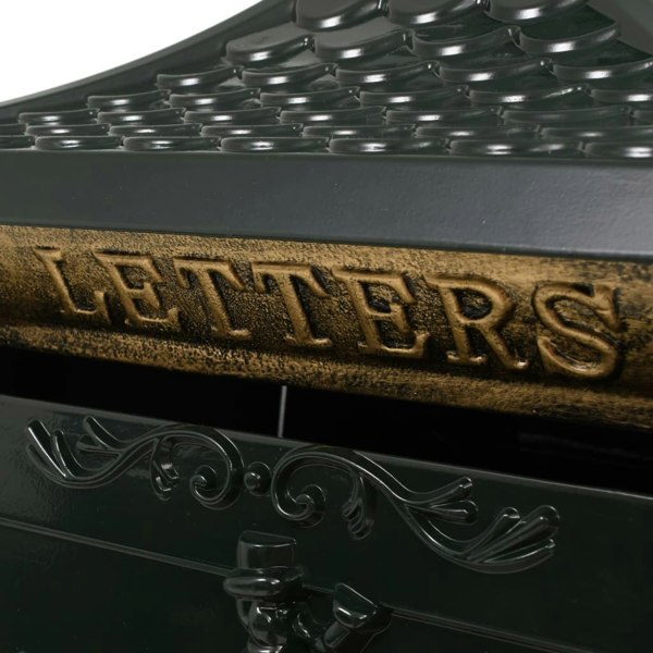 Berkfield Pedestal Letterbox Aluminium Vintage Style Rustproof Green