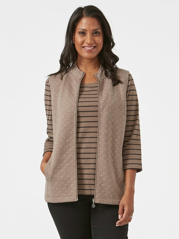 PennyPlain Lightweight Gilet - Latte